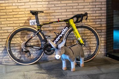 A Cervélo S5 and a toy donkey - Matthew Brennan's Kuurne-Brussel-Kuurne winning bike