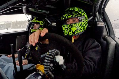 Lando Norris samples Toyota rally car alongside Oliver Solberg