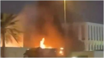 Flames, black smoke rise near US Consulate in Dubai after drone strike; no injuries reported — watch video