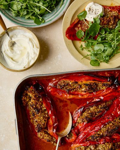 Stuffed peppers and aubergine dip: Sami Tamimi’s recipes for savoury Palestinian snacks