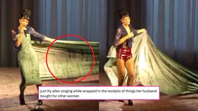 Lily Allen Exposes A Cheating Ex’s Shady Purchases With West End Girl Receipt Dress