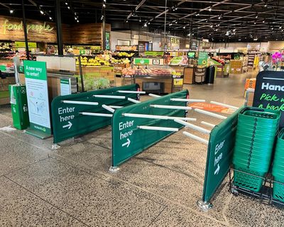Woolworths shoppers concerned new anti-theft gates may trap them and hit their children