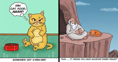 30 One-Panel Comics That Anyone Who Has Ever Been Judged By A Cat Will Instantly Relate To