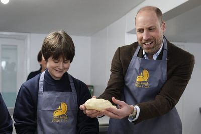 William jokes with customer while taking Cornish pasty order on St Piran’s Day