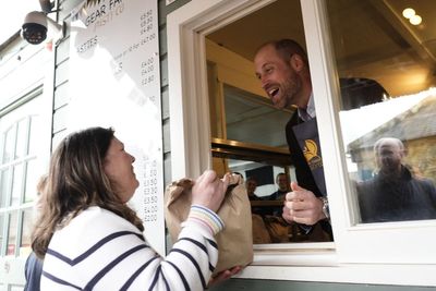 Funny moment Prince William takes customer’s pasty order – and gets her name wrong