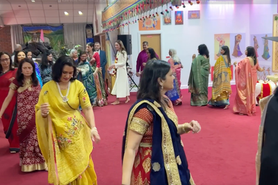 Princess of Wales joins Hindu worshippers for a dance during temple visit
