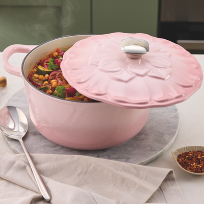 Aldi’s selling the prettiest petal-shaped cast iron casserole – it's more than £350 cheaper than the cult Le Creuset originals.