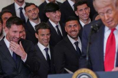 Trump boasts US will ‘totally demolish’ Iran’s forces as Lionel Messi and Inter Miami teammates awkwardly stand behind him