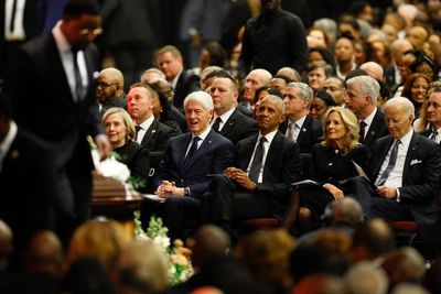 Three former presidents honor Rev. Jesse Jackson at memorial service but Trump is notably absent
