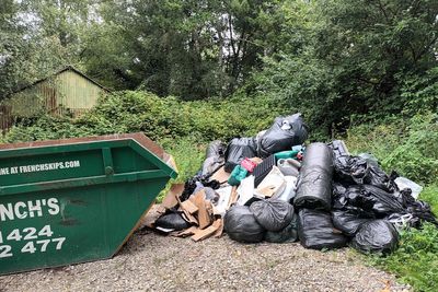 Alert raised as tonnes of waste from cannabis farm illegally dumped in woodland