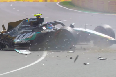 Mercedes teen Kimi Antonelli sustains violent crash at Australian GP practice
