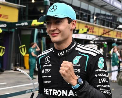 Russell on F1 Australian GP pole in Mercedes lockout as Verstappen crashes out