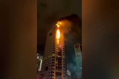 Huge fire engulfs Kuwait City tower amid missile strikes across Middle East