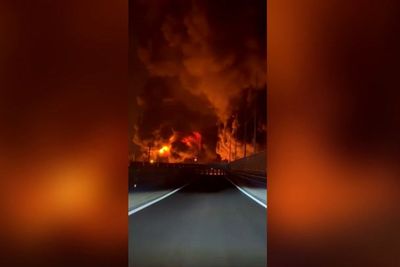 Huge fire and heavy smoke billows from Tehran fuel depot following Israel strike