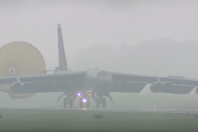 Huge US Air Force B-52 bomber lands in UK