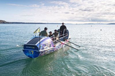 Rowers raising funds for charity stop in Northern Ireland to shelter from storm