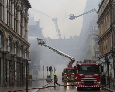 Glasgow Central station’s upper level to remain closed for rest of week after fire next door