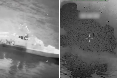 Declassified footage shows extraordinary moment US sinks Iranian mine-laying ship