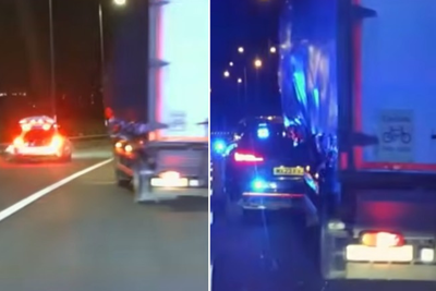 Lorry carrying £40k of stolen tyres smashes into police during motorway chase