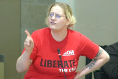 Chaos erupts during California Title IX hearing when professor slams anti-trans lesbian group: ‘Shame on you!’