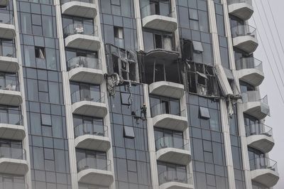 Video shows Dubai high-rise apartment block on fire after being hit by drone as Iran war rages