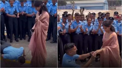 Air Force officer proposes to girlfriend with knuckle push-ups; netizens call it a dreamy proposal