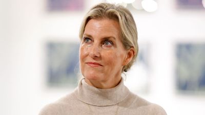 Duchess Sophie steps out in the mountains and her puffer and straight-leg trousers are the epitome of relaxed spring styling