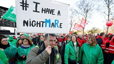 Tens of thousands protest austerity reforms in Brussels