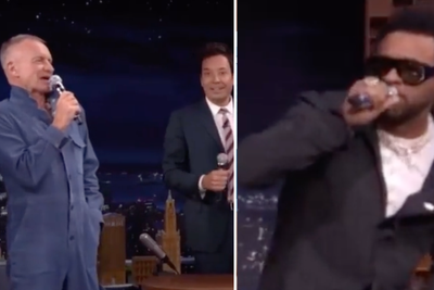 Shaggy crashes Sting interview with Jimmy Fallon to perform ‘It Wasn’t Me’