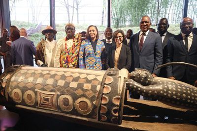 France returns sacred talking drum looted from Côte d’Ivoire over 100 years ago