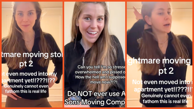 Woman left stranded when movers arrive, then split seconds later — things only got worse the next day