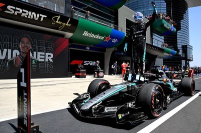 F1 Chinese GP: Russell survives early Hamilton attack to win sprint