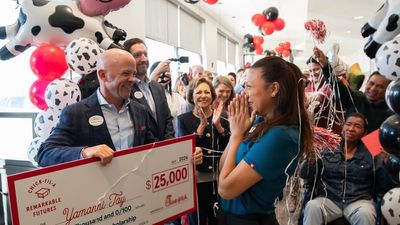 New Jersey Chick fil A worker gets a surprise $25000 scholarship from the company CEO