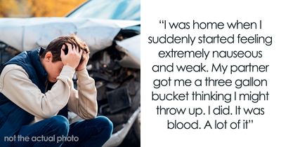 Guy Coughs Up Blood 4 Days After A Car Accident, Warns Others To Take Crashes More Seriously