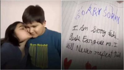 Brother's 'sorry card' to sister after a fight wins hearts; watch the video
