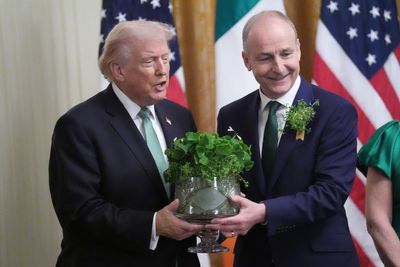 Donald Trump given shamrock as Micheal Martin urges co-operation