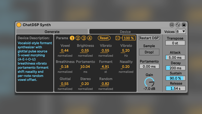 "Of course I knew this device would be controversial": ChatDSP generates instruments and effects in Max for Live from text prompts - but now even its creator is asking if he should take it down