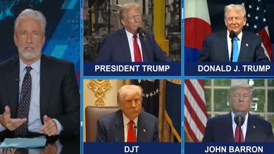 Jon Stewart mocks Trump’s shifting explanations about Iran war