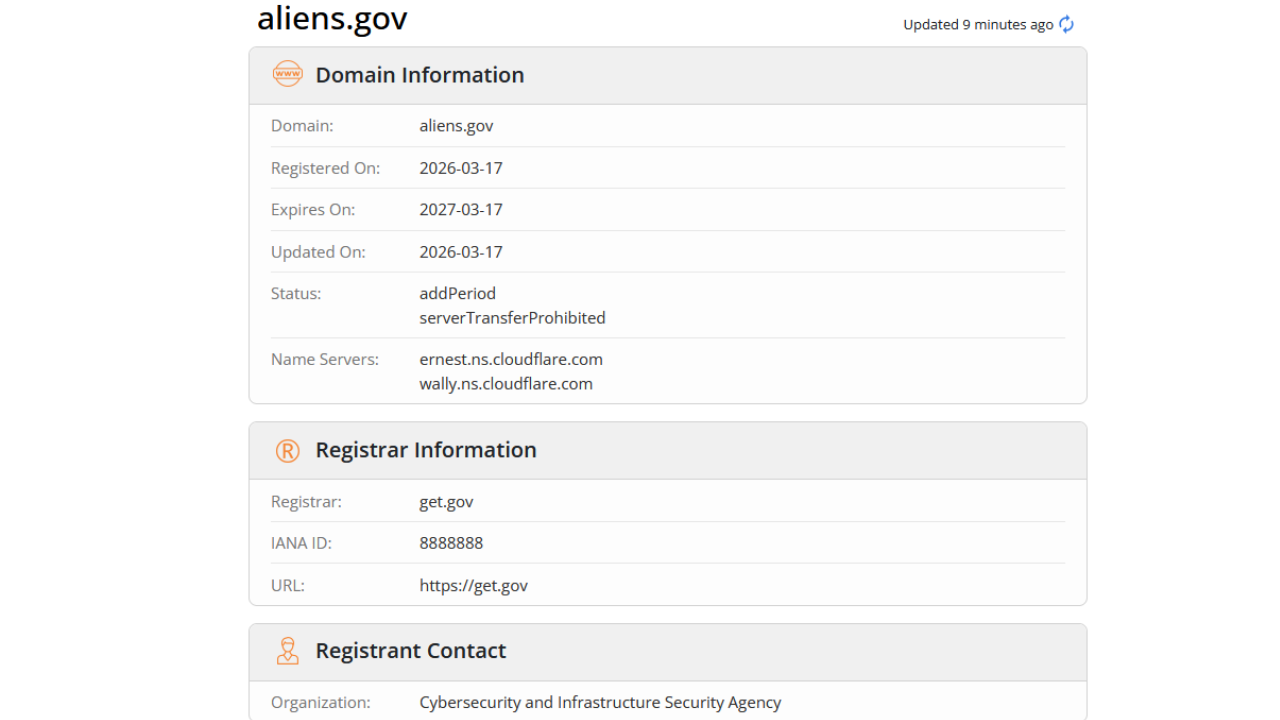 Is something big coming?: US buys aliens. gov domain sparking UFO speculation and conspiracy theories