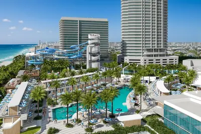 A planned water park at the famed Fontainebleau Hotel in Miami has erupted into a political firestorm and lawsuit threats