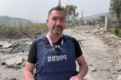 Missile lands yards from British journalist during news report from Lebanon