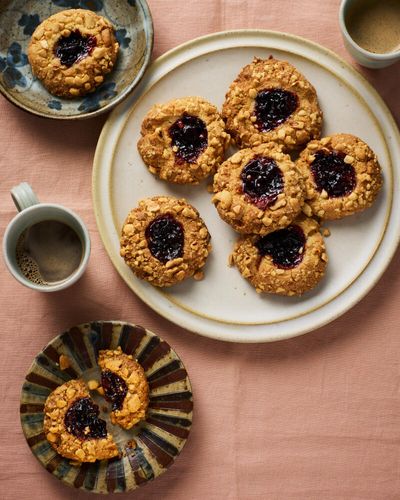 Helen Goh’s recipe for peanut and blackcurrant thumbprint cookies