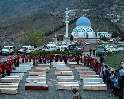 ‘This is the saddest moment’: families search for loved ones on Eid after Kabul hospital strike