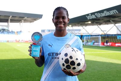 Khadija Shaw’s record-breaking hat-trick lifts Man City closer to WSL title