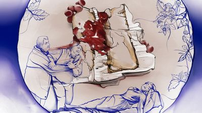 This illustrator beautifully combines traditional and digital techniques