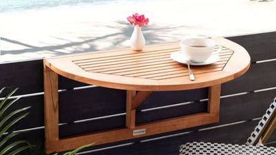 This Space-Saving ‘Balcony Table' Solves the Biggest Small Backyard Problem – And Might Just Replace Your Bistro Set