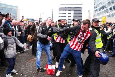 Fans clash outside St James’ Park in violent scenes ahead of Newcastle vs Sunderland