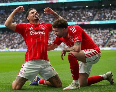 Spurs get that sinking feeling as Gibbs-White and Awoniyi fire Forest to thumping victory