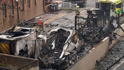 Aerials show aftermath of suspected arson attack on Jewish ambulances in London