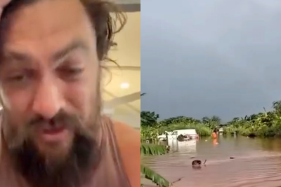 Jason Momoa forced to flee Hawaii home as devastating floods batter island